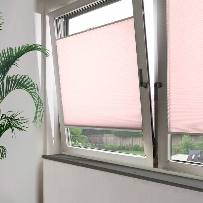 Excellent : semi plisse gordijnen op maat ingespannen met reflecterende raamzijde. ✓Voordelig af fabriek ✓gratis kleurstalen ✓Thuis geleverd.