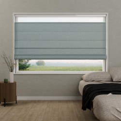 Vouwgordijn Vanessa semi-transparant – natuurlijk geweven, op maat, kettingbediend