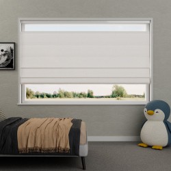 Vouwgordijn Veerle semi-transparant – natuurlijk geweven, op maat, kettingbediend