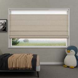 Vouwgordijn Veerle semi-transparant – natuurlijk geweven, op maat, kettingbediend