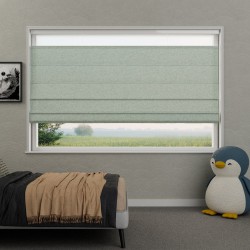 Vouwgordijn Veerle semi-transparant – natuurlijk geweven, op maat, kettingbediend