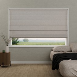 Vouwgordijn Vanessa semi-transparant – natuurlijk geweven, op maat, kettingbediend