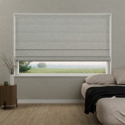 Vouwgordijn Veerle semi-transparant – natuurlijk geweven, op maat, kettingbediend