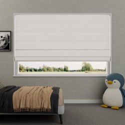 Vouwgordijn Veerle semi-transparant – natuurlijk geweven, op maat, kettingbediend