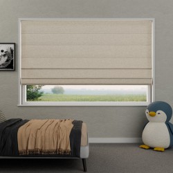 Vouwgordijn Veerle semi-transparant – natuurlijk geweven, op maat, kettingbediend