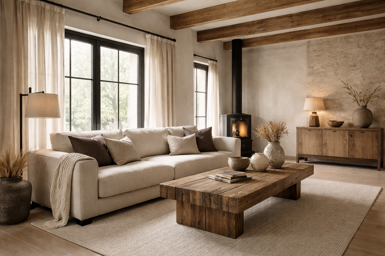 Rustiek modern interieurstijl