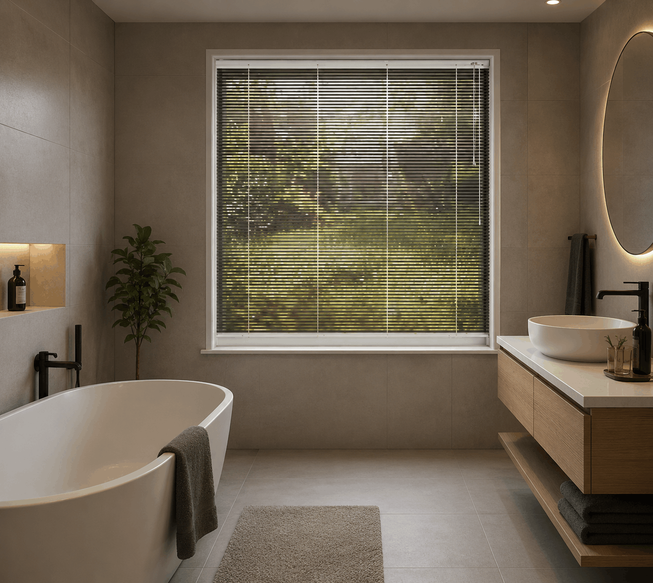 Aluminium Jaloezie&Atilde;&laquo;n 16mm Uni Hoogglans voor de badkamer