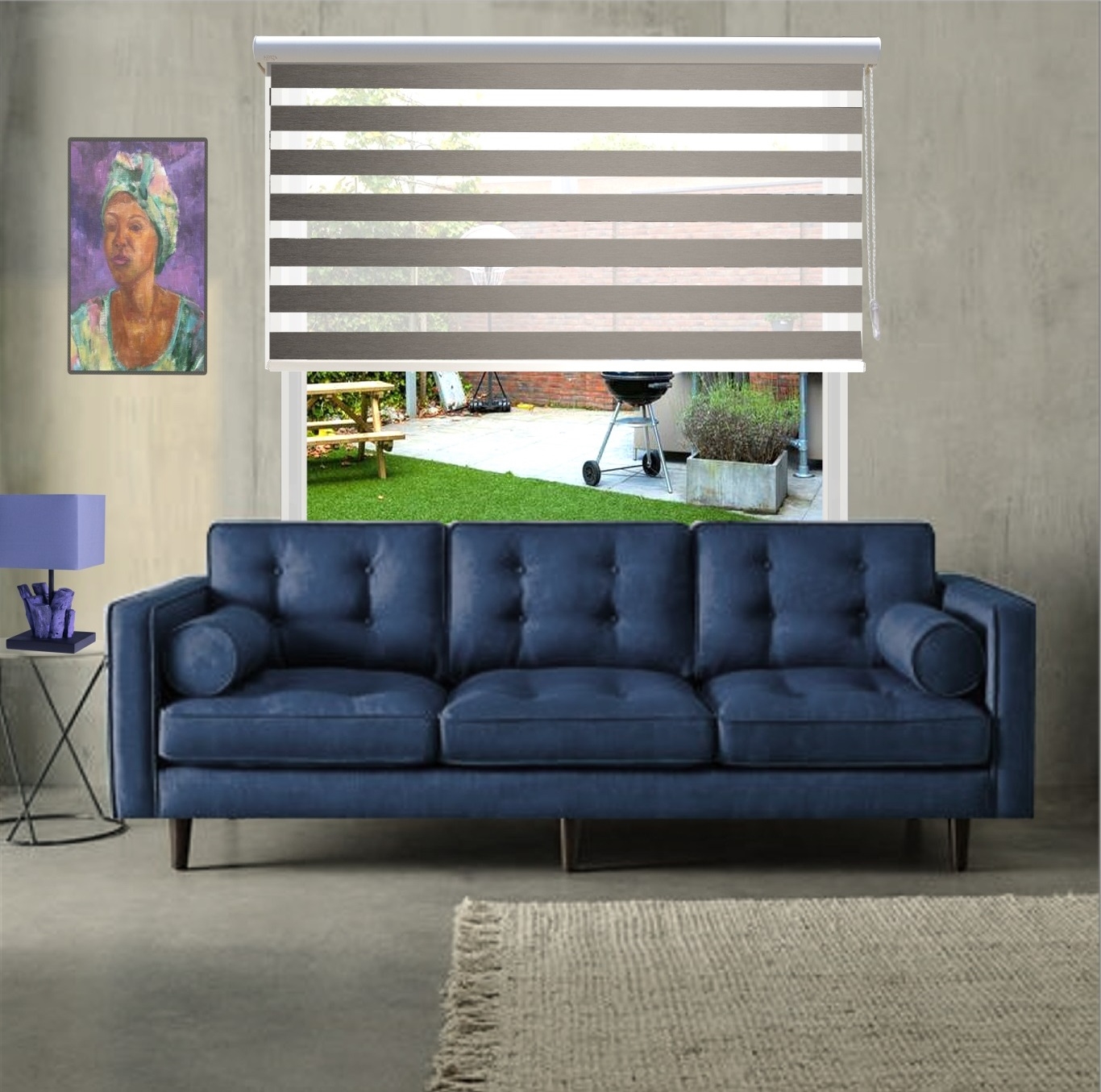 HEWO duo rolgordijn brocante dark grey product afbeelding