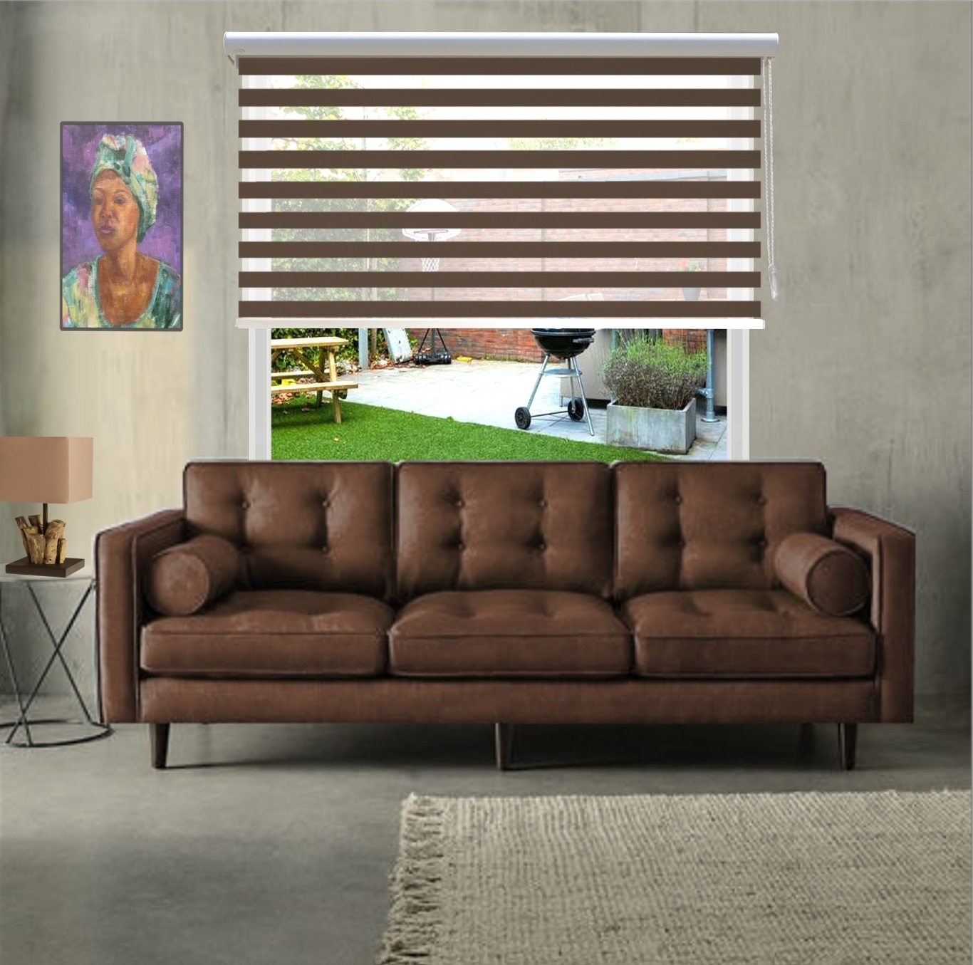 HEWO duo rolgordijn finesse chocolate product afbeelding