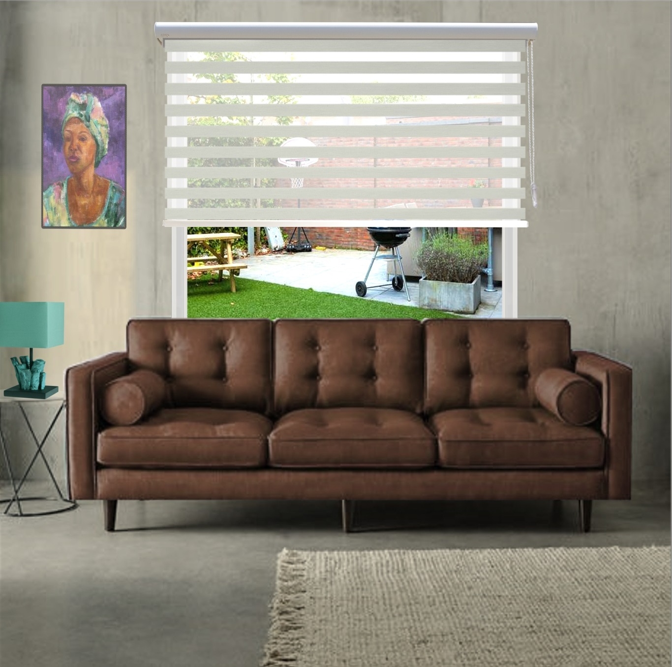 HEWO duo rolgordijn finesse licht grijs product afbeelding