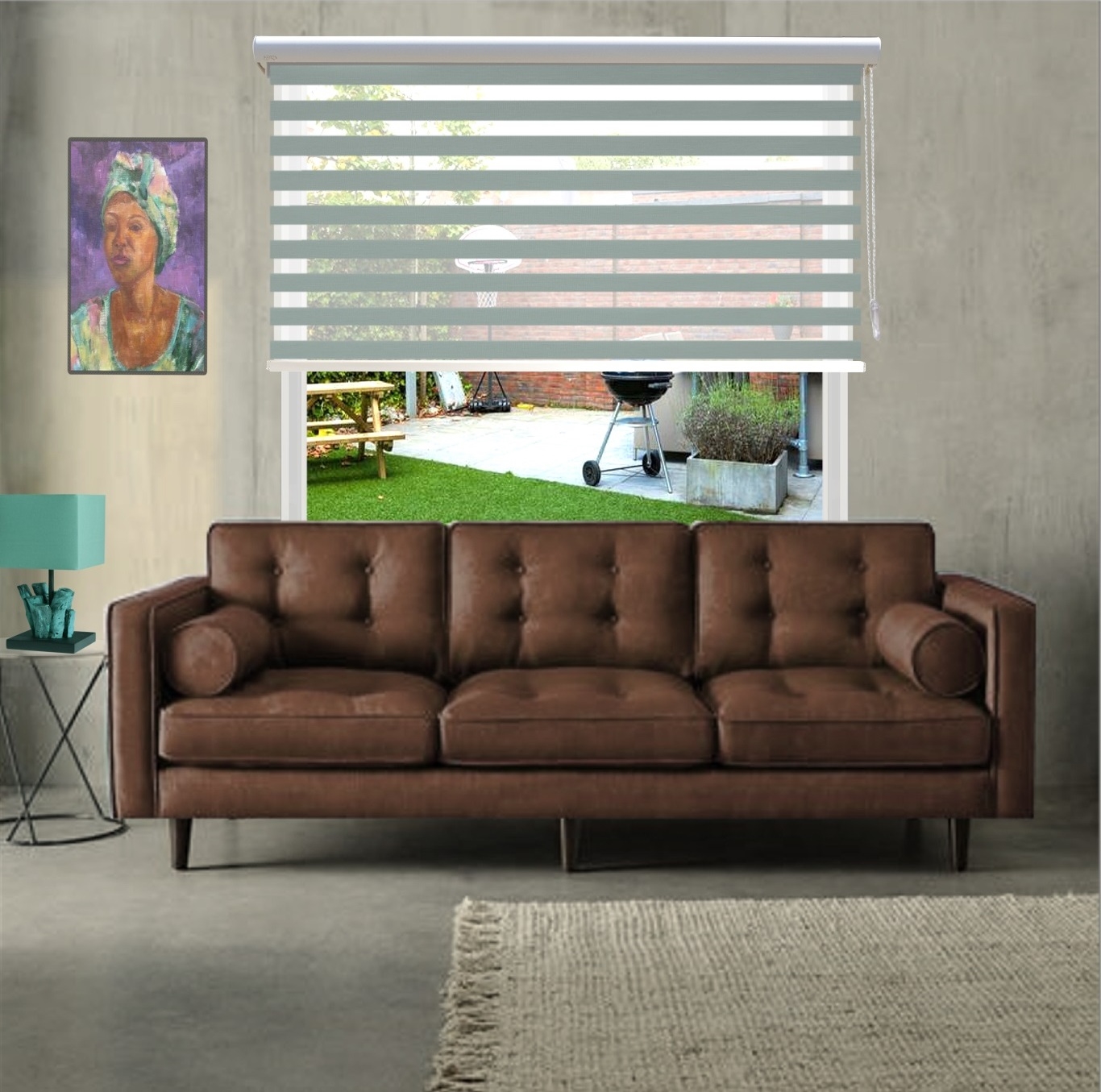 HEWO duo rolgordijnPetrol Blauw petrol blauw product afbeelding