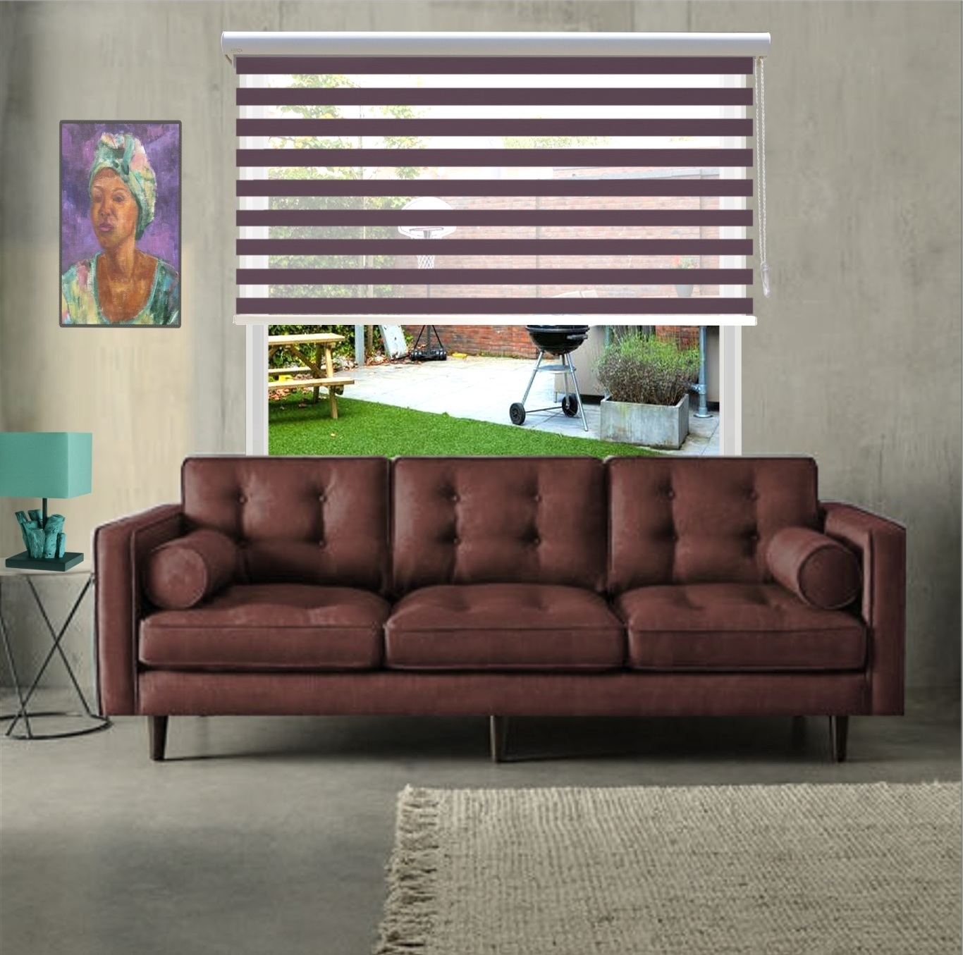 HEWO duo rolgordijn finesse dark taupe product afbeelding