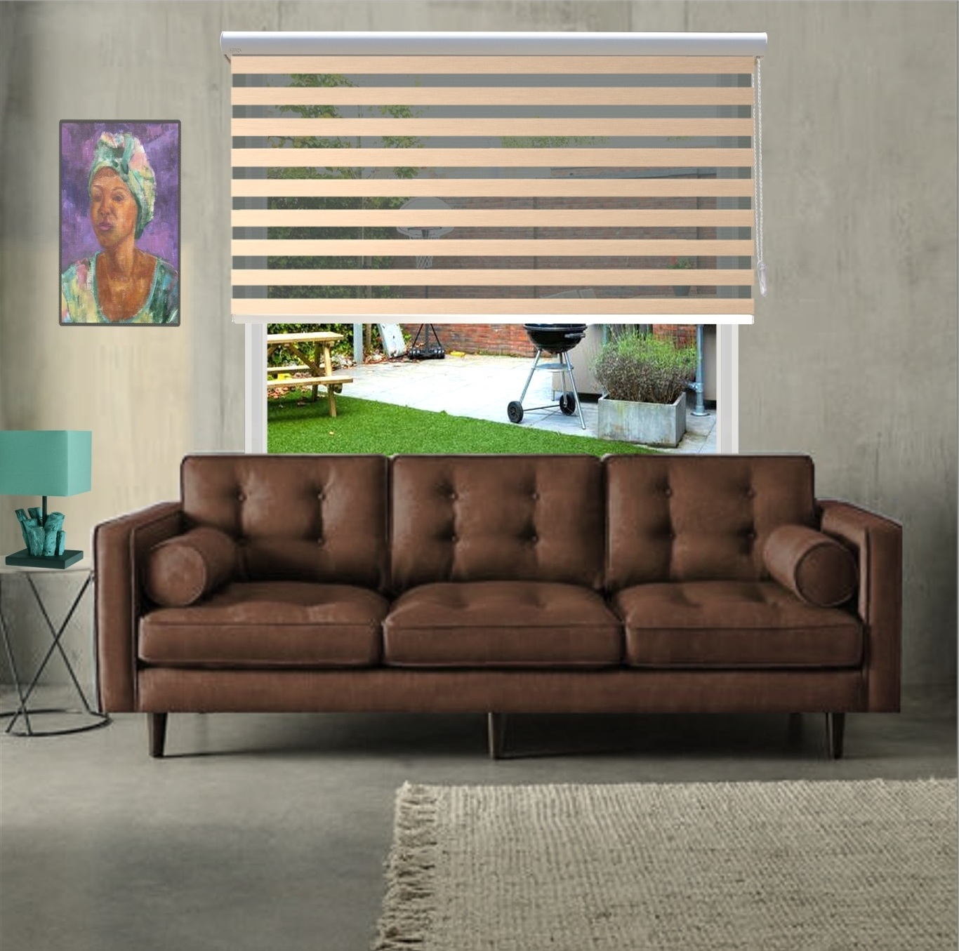 HEWO duo rolgordijn mozart beige product afbeelding