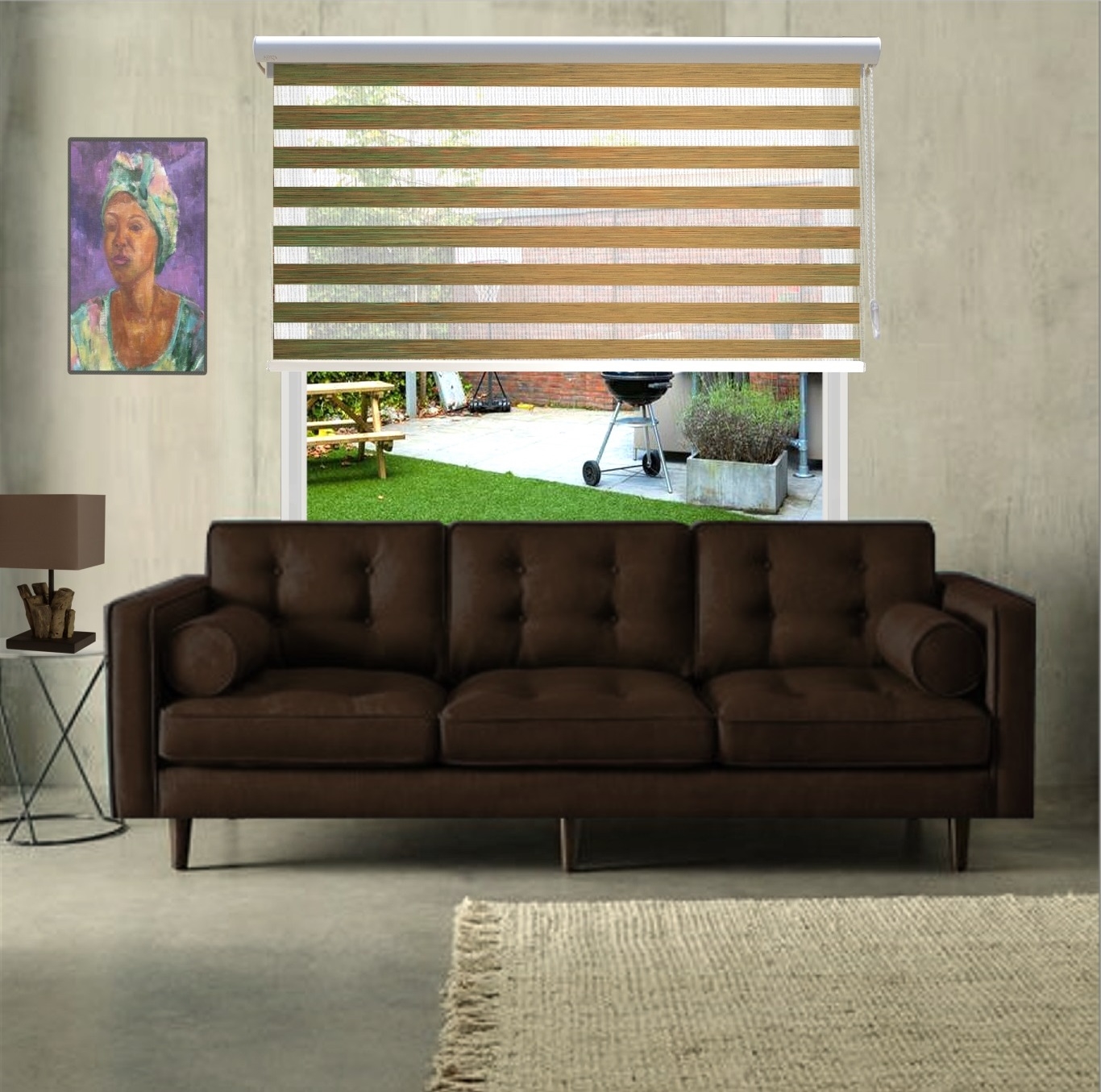 HEWO duo rolgordijn royal caramel product afbeelding