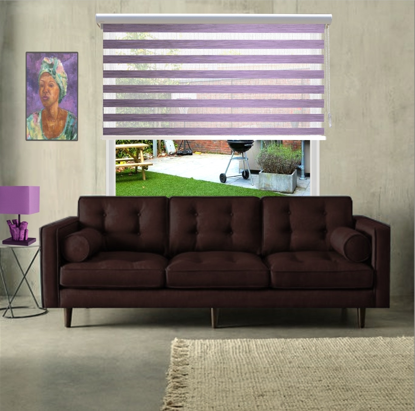 HEWO duo rolgordijn royal purple product afbeelding