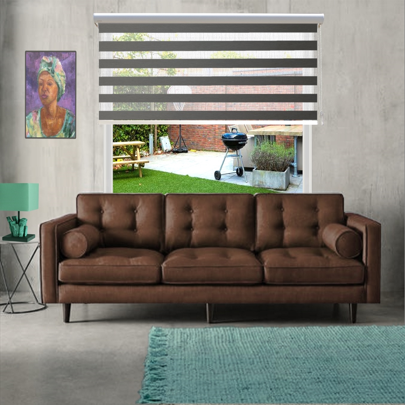 HEWO duo rolgordijn xl grafiet product afbeelding