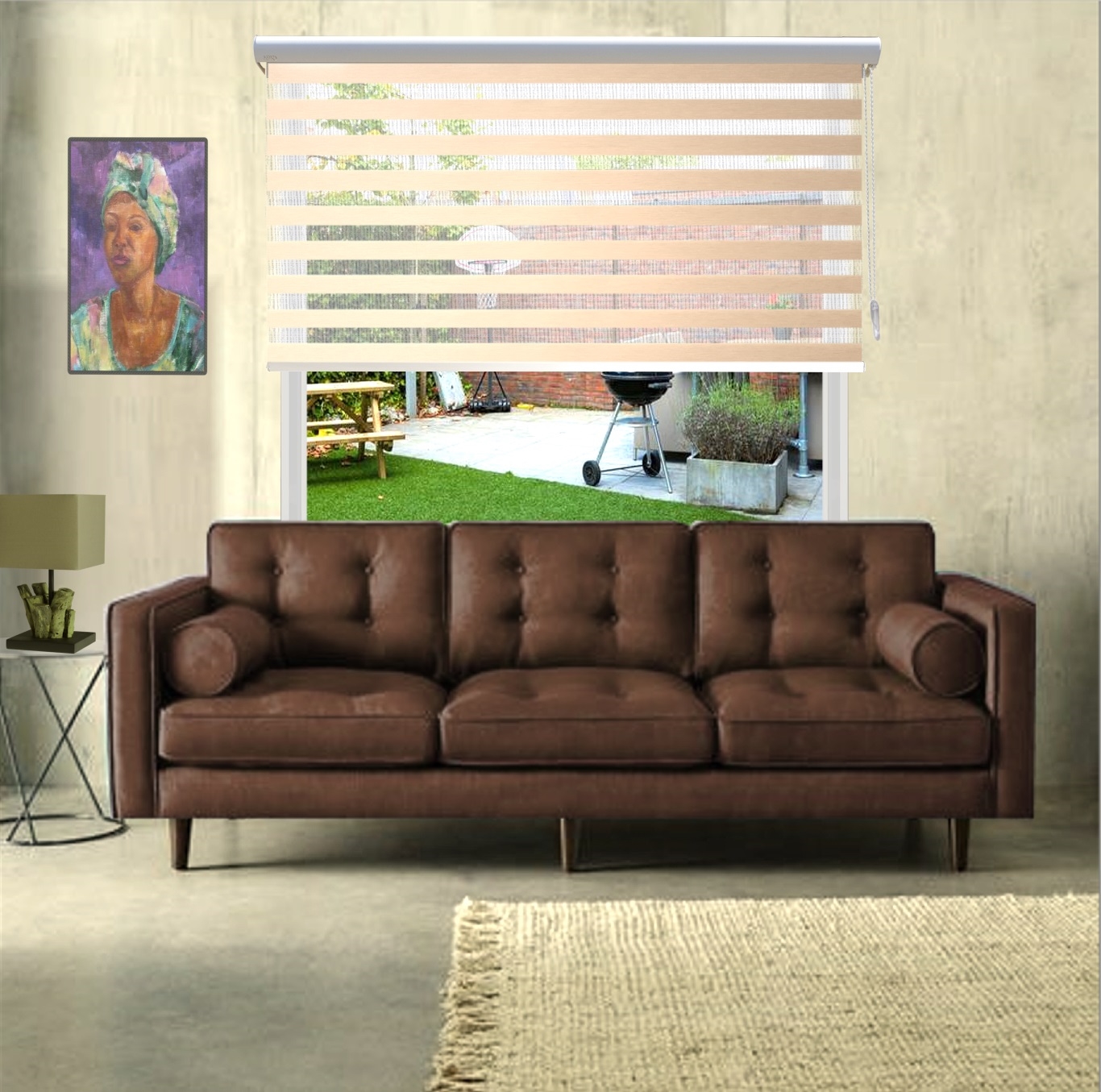 HEWO duo rolgordijn xl zand product afbeelding