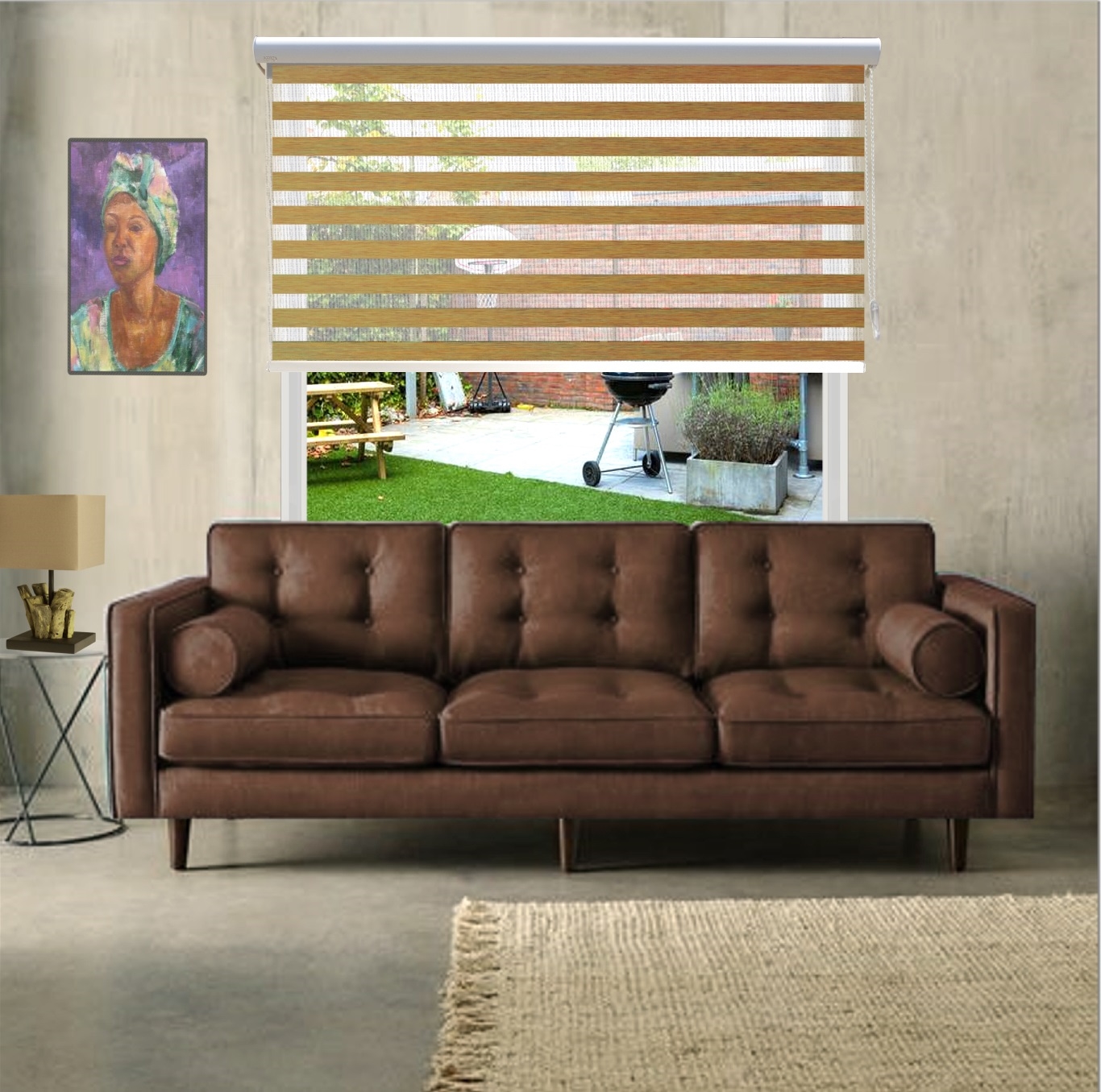 HEWO duo rolgordijn xl teak product afbeelding
