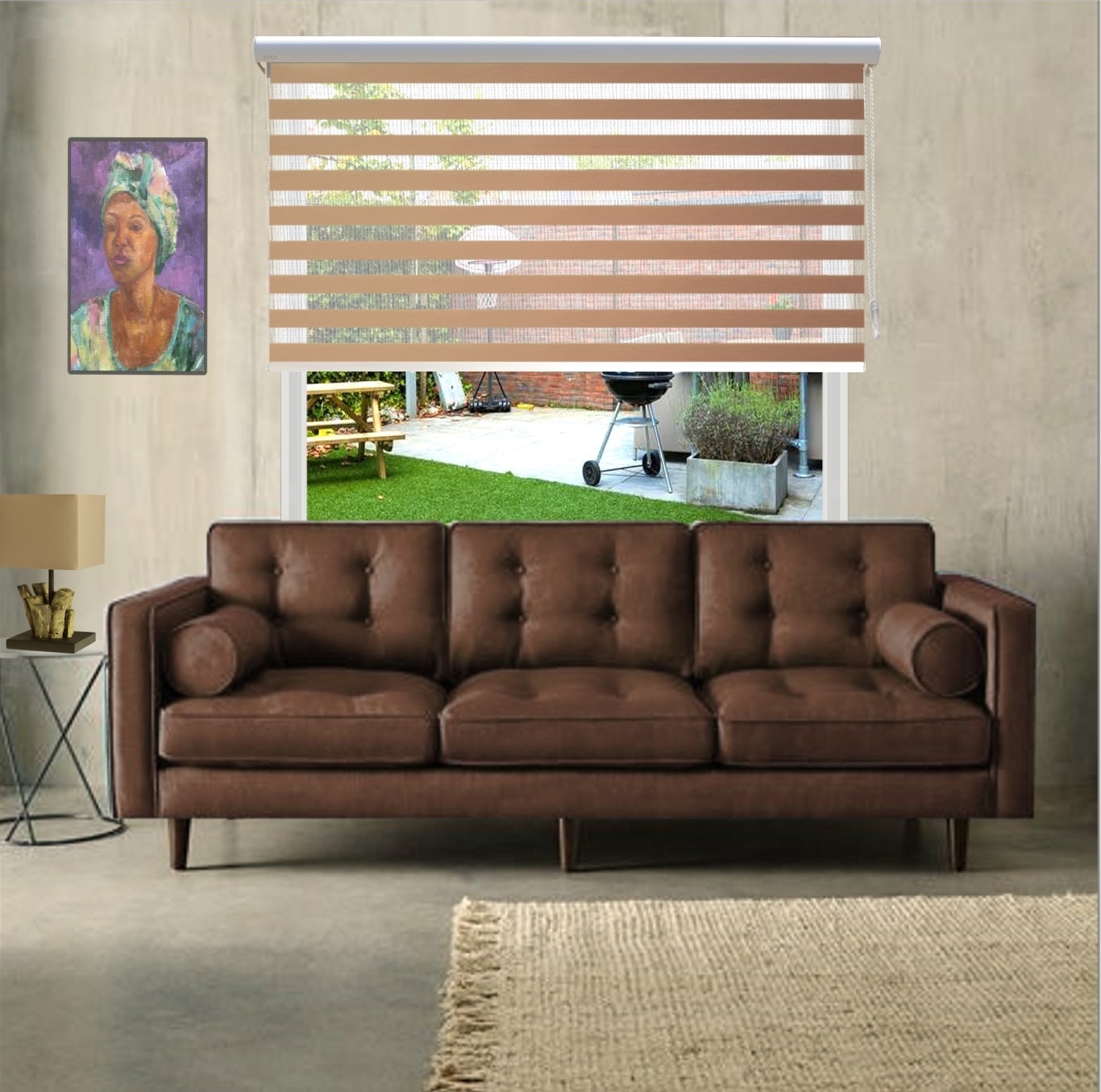 HEWO duo rolgordijn xl dark beige product afbeelding