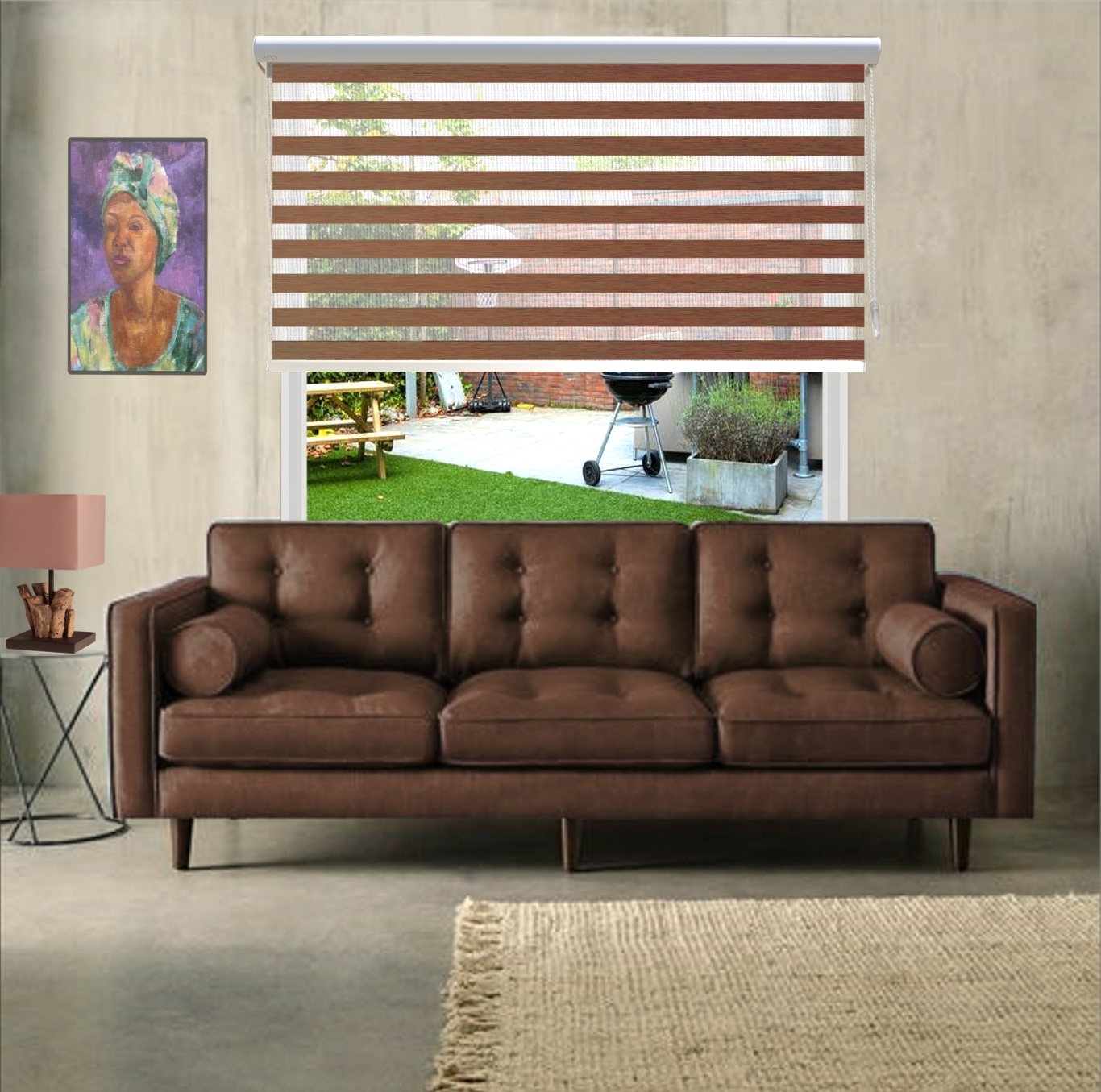HEWO duo rolgordijn xl meranti product afbeelding