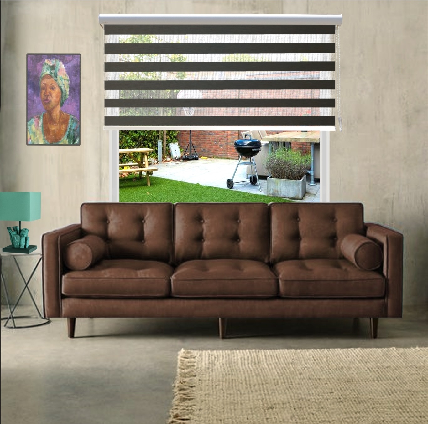 HEWO duo rolgordijn xl black product afbeelding