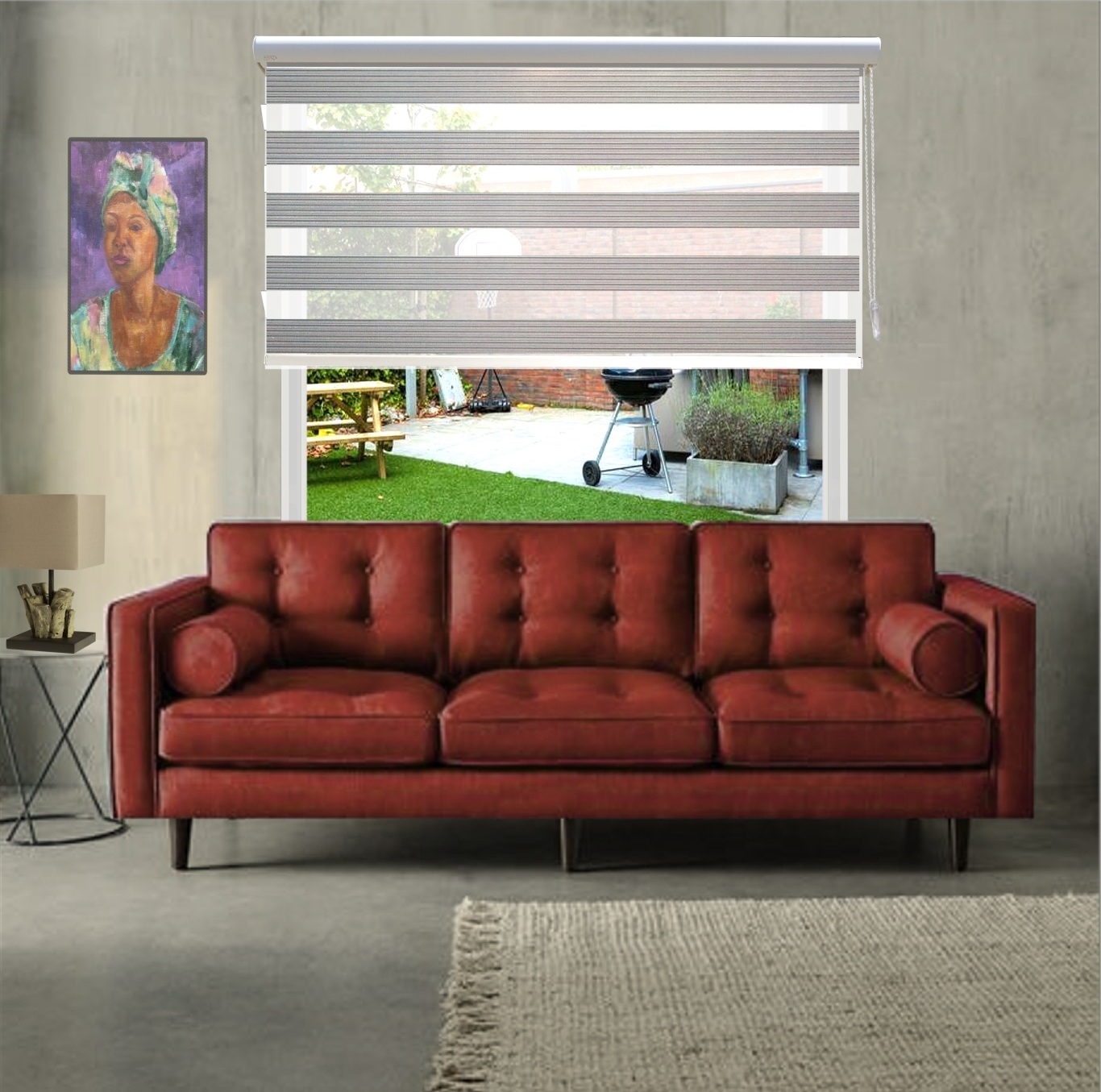 HEWO duo rolgordijn duo-plissé-big licht grijs product afbeelding