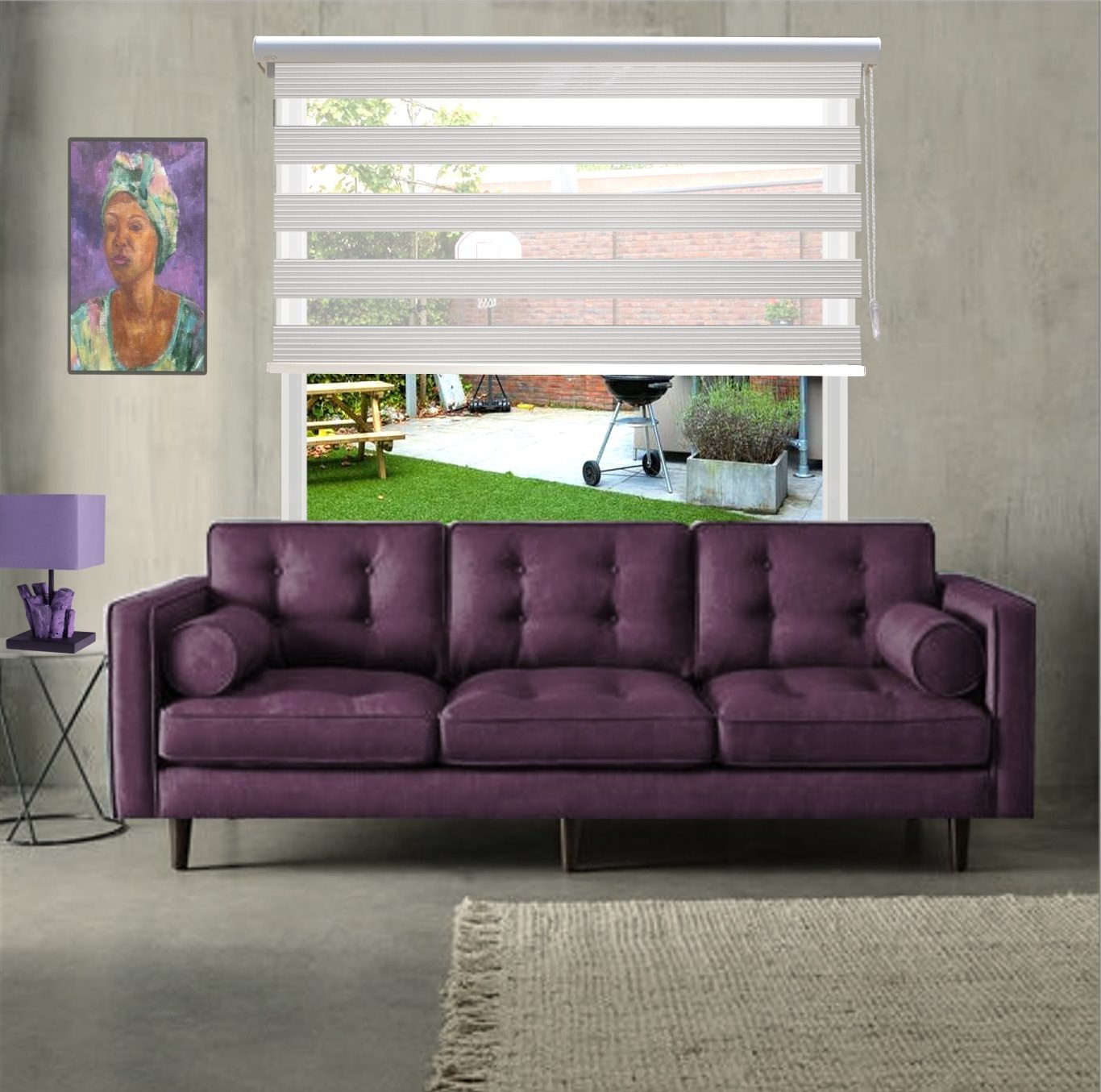 HEWO duo rolgordijn plissé-cotur l. grey product afbeelding