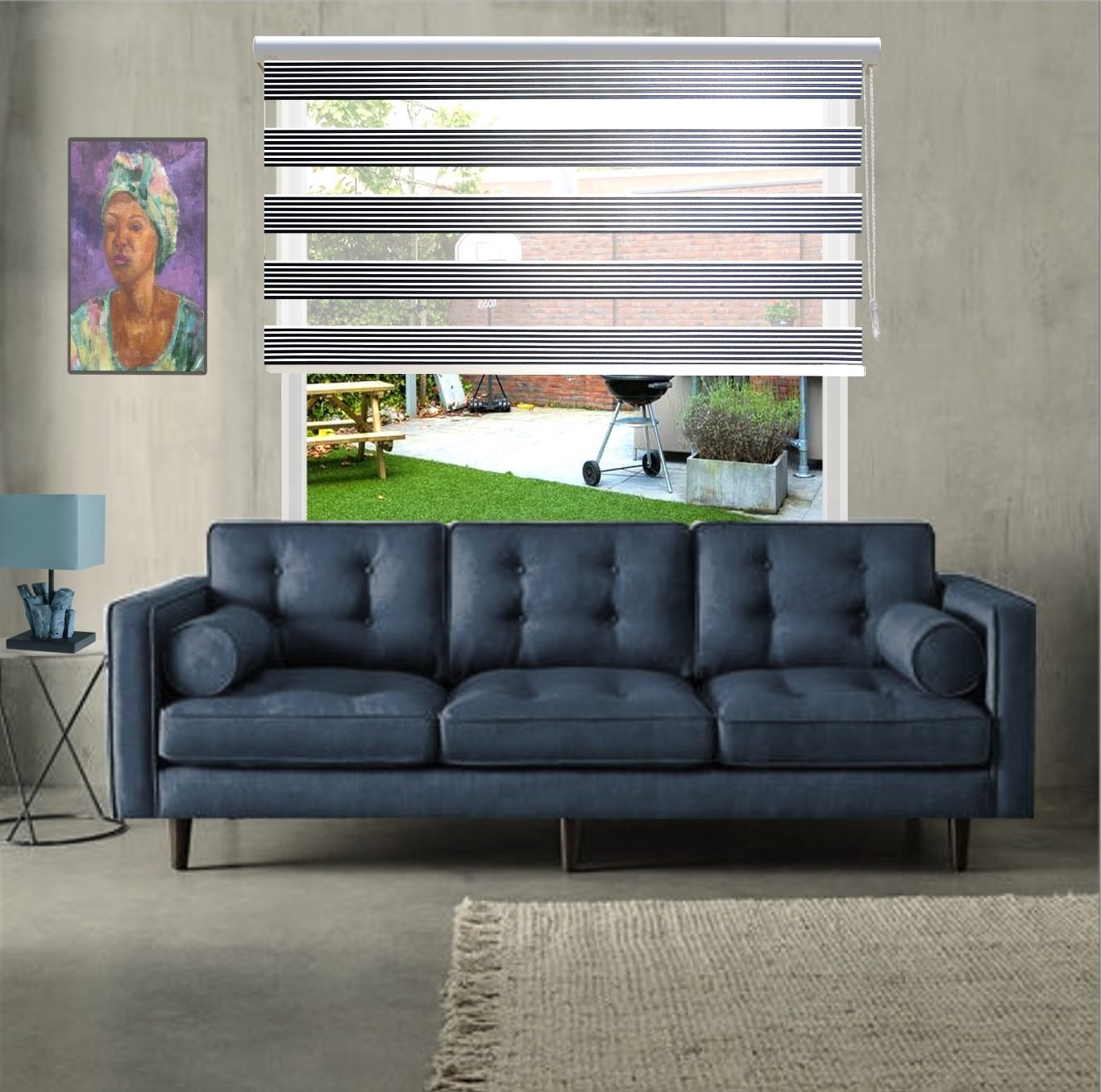 HEWO duo rolgordijn plissé-cotur d. grey product afbeelding