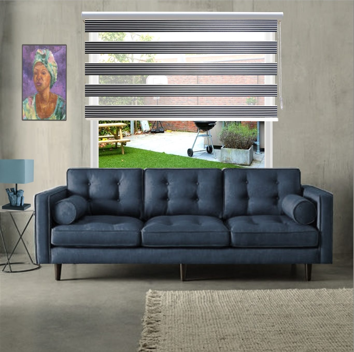 HEWO duo rolgordijn plissé-cotur black product afbeelding