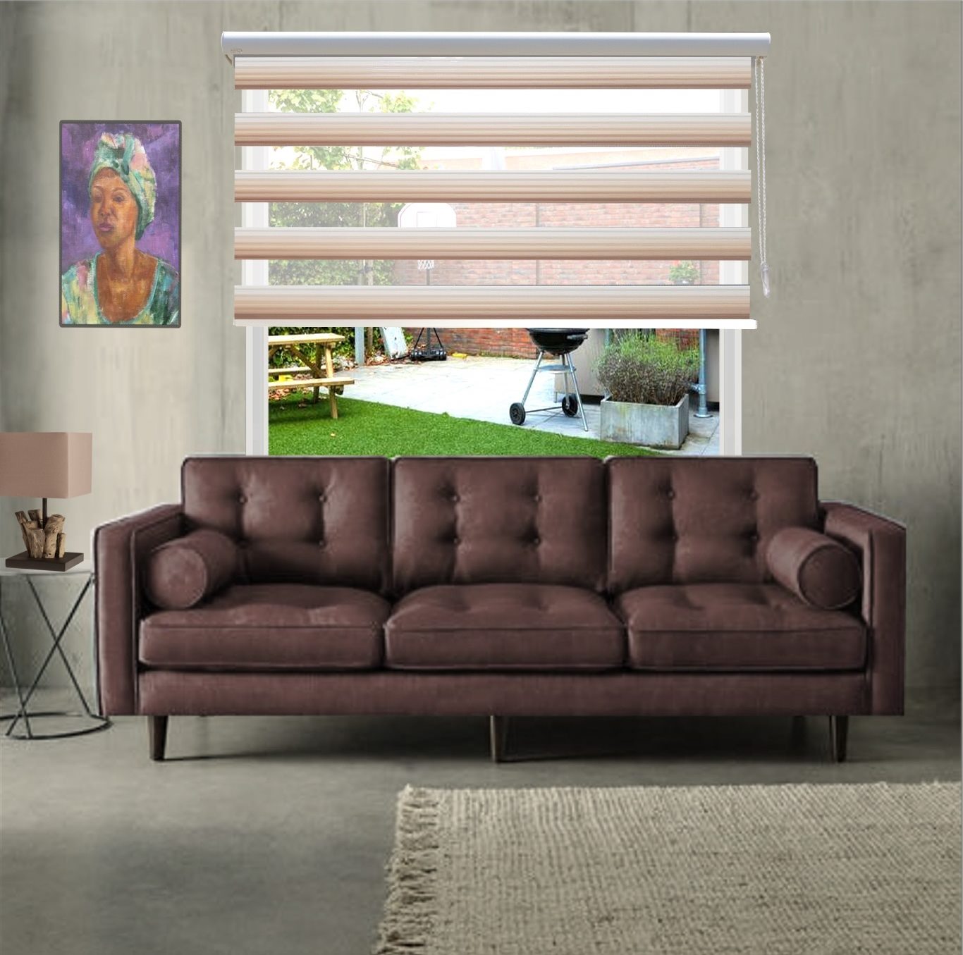 HEWO duo rolgordijn plissé-multi bruin product afbeelding