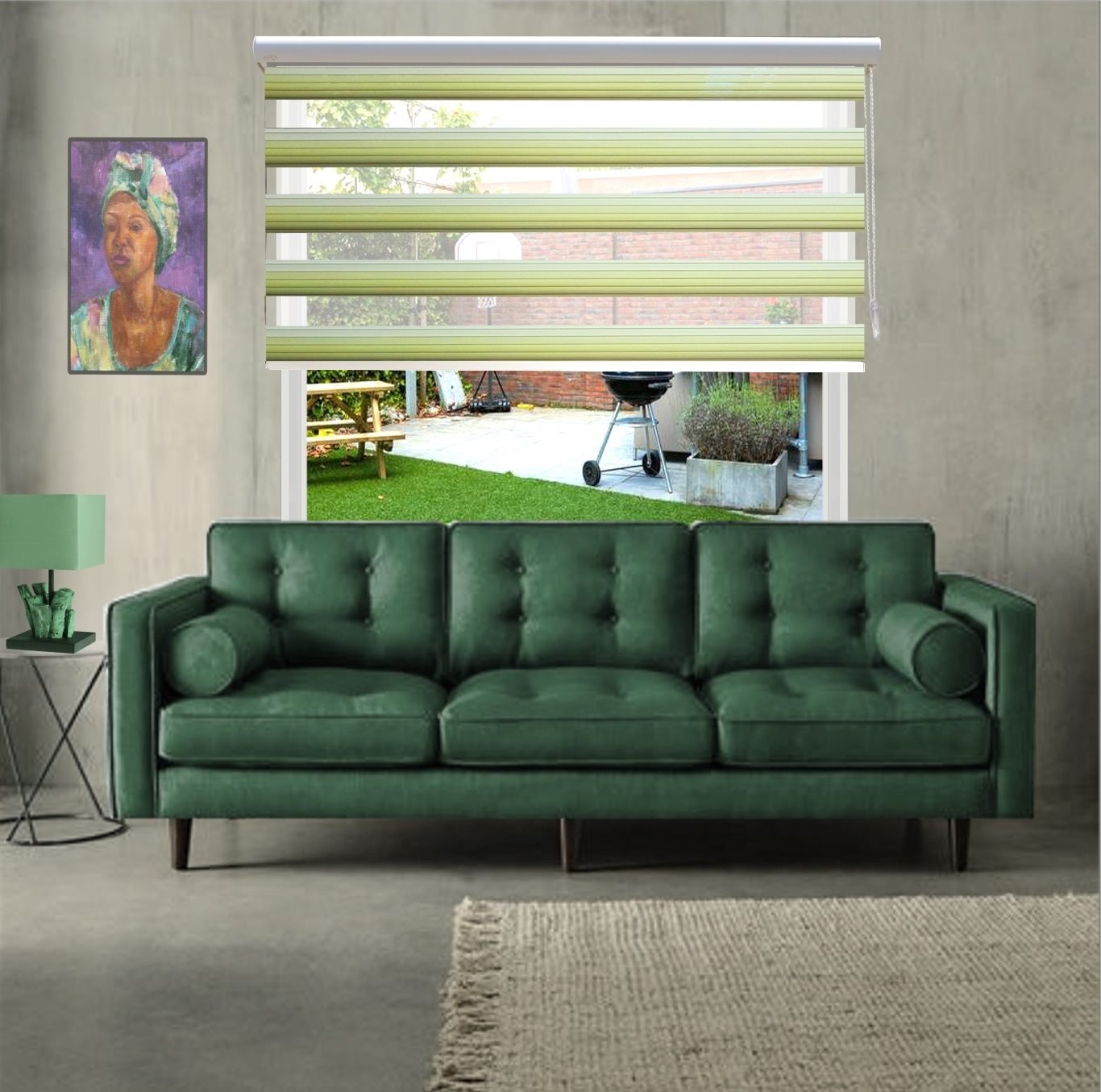 HEWO duo rolgordijn plissé-multi groen product afbeelding