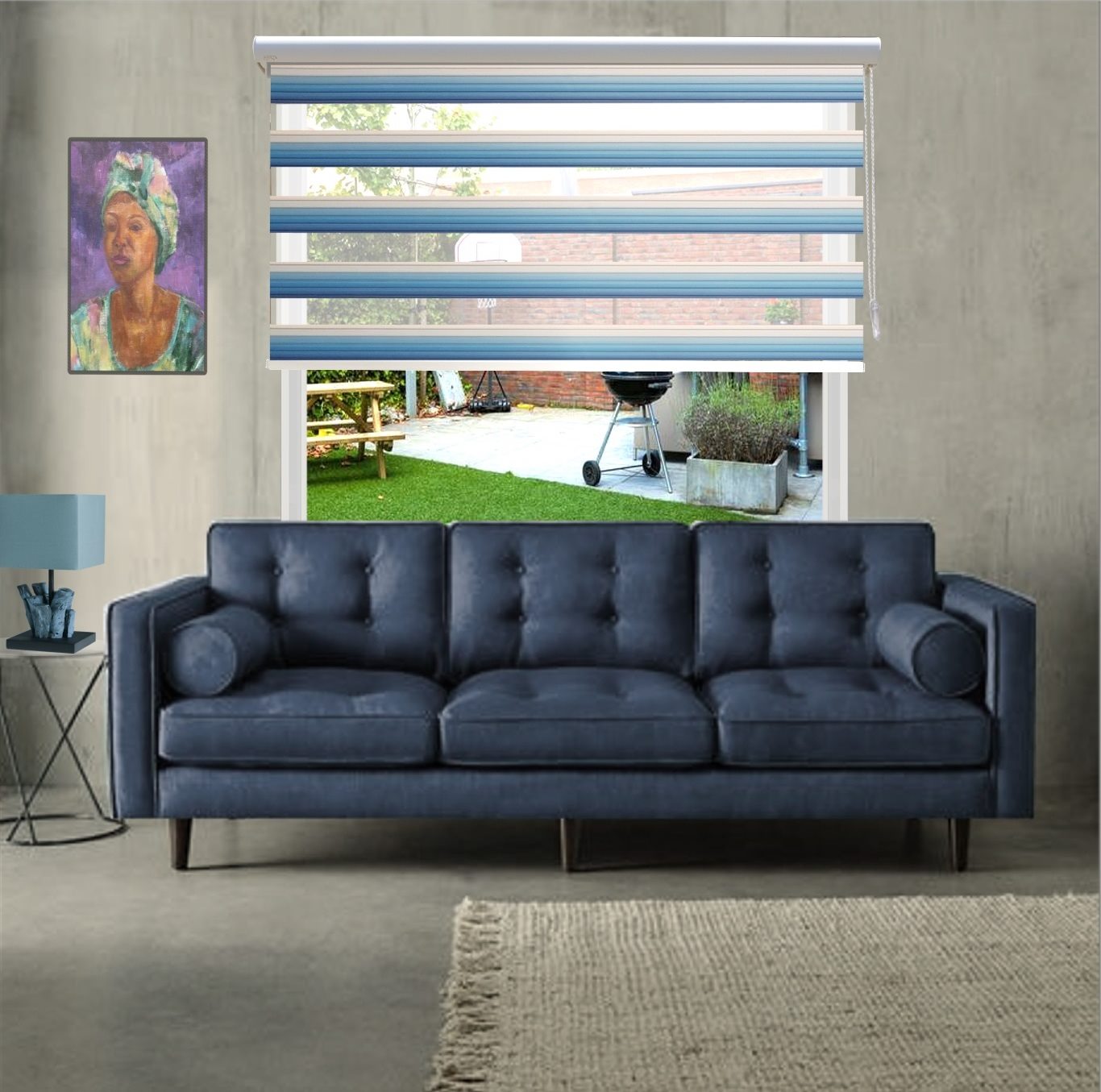 HEWO duo rolgordijn plissé-multi blauw product afbeelding