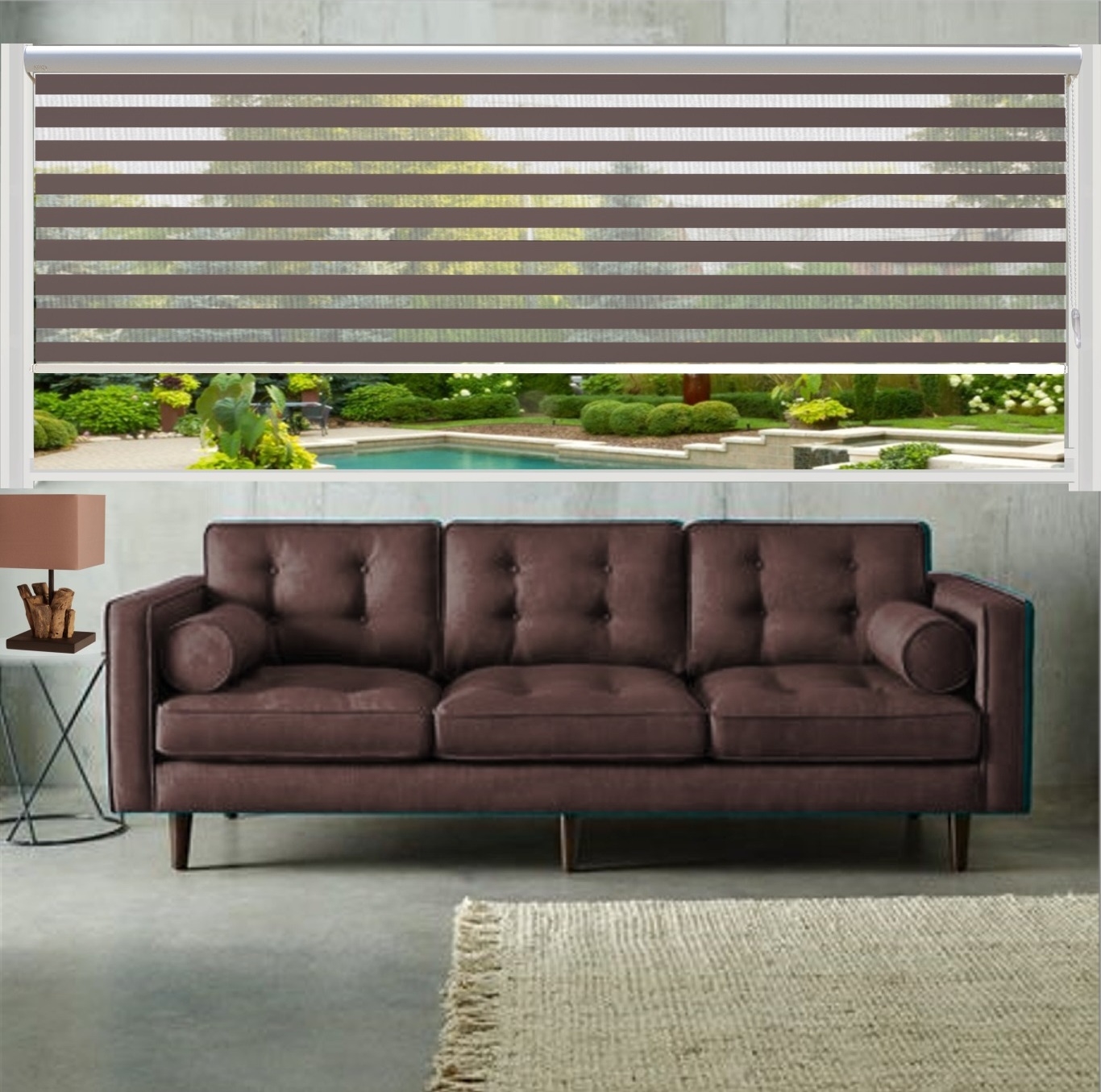 HEWO duo rolgordijn standaard m.bruin product afbeelding