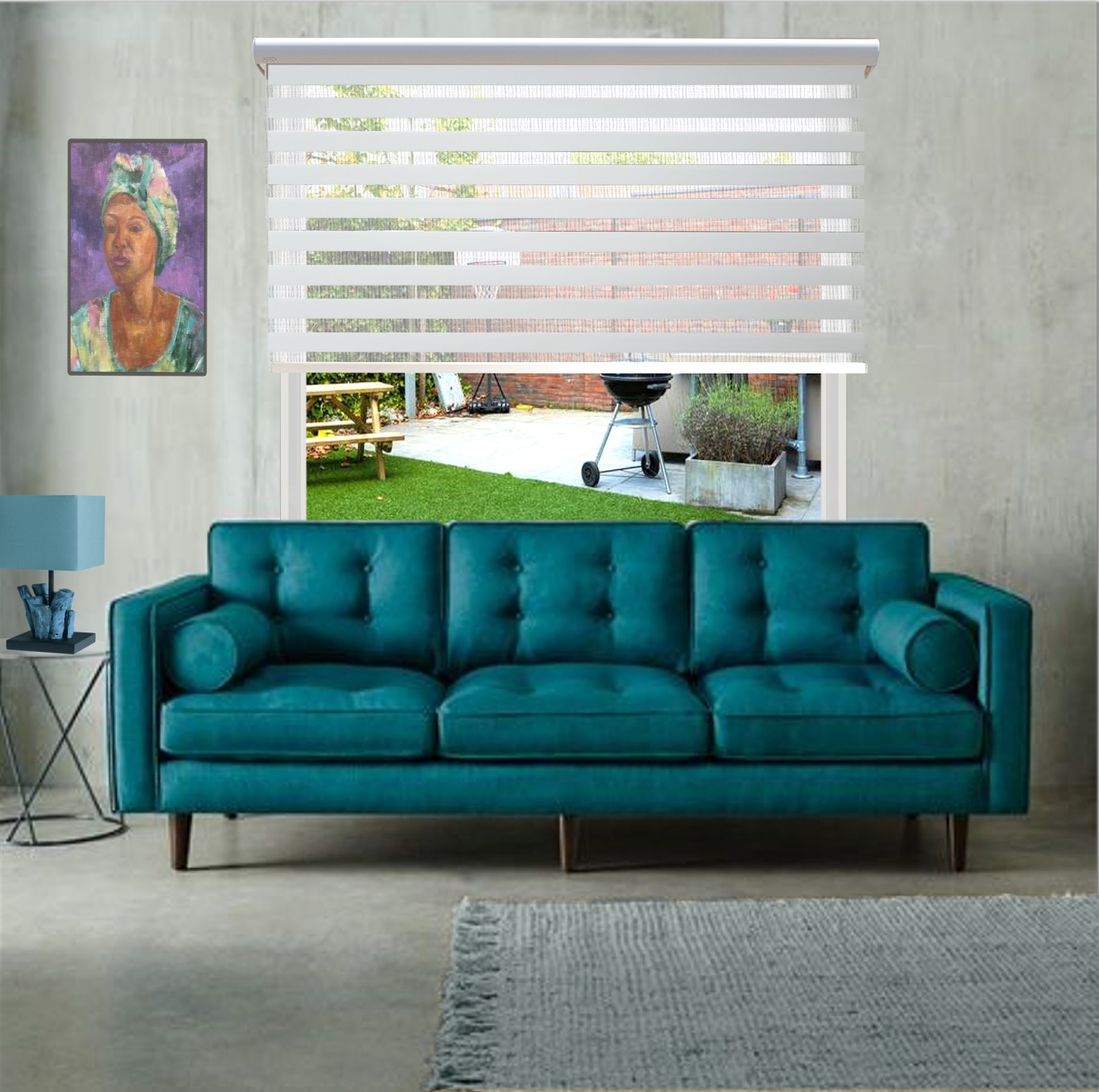 HEWO duo rolgordijn standaard licht grijs product afbeelding