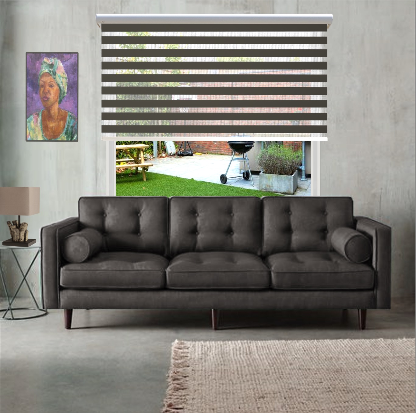 HEWO duo rolgordijn standaard antraciet product afbeelding