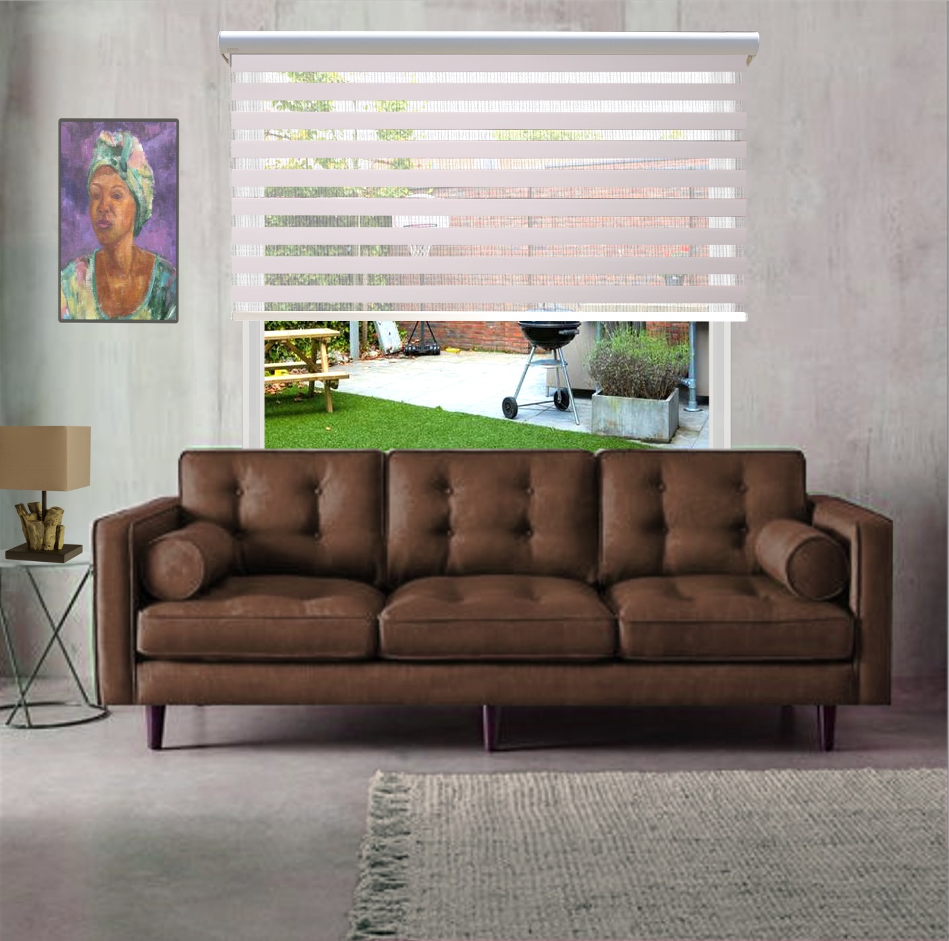 HEWO duo rolgordijn standaard licht taupe product afbeelding