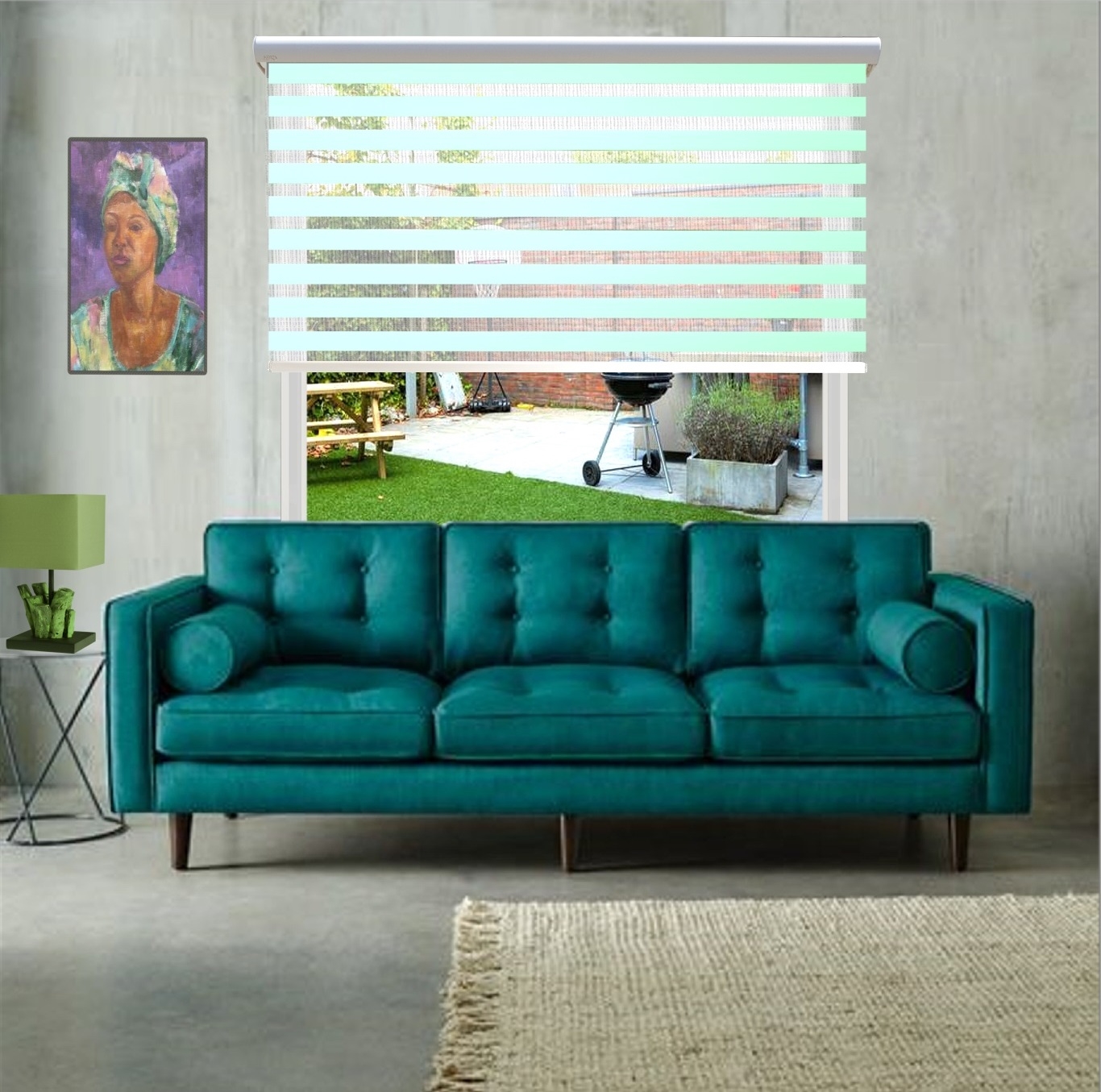 HEWO duo rolgordijn standaard ijsgroen product afbeelding