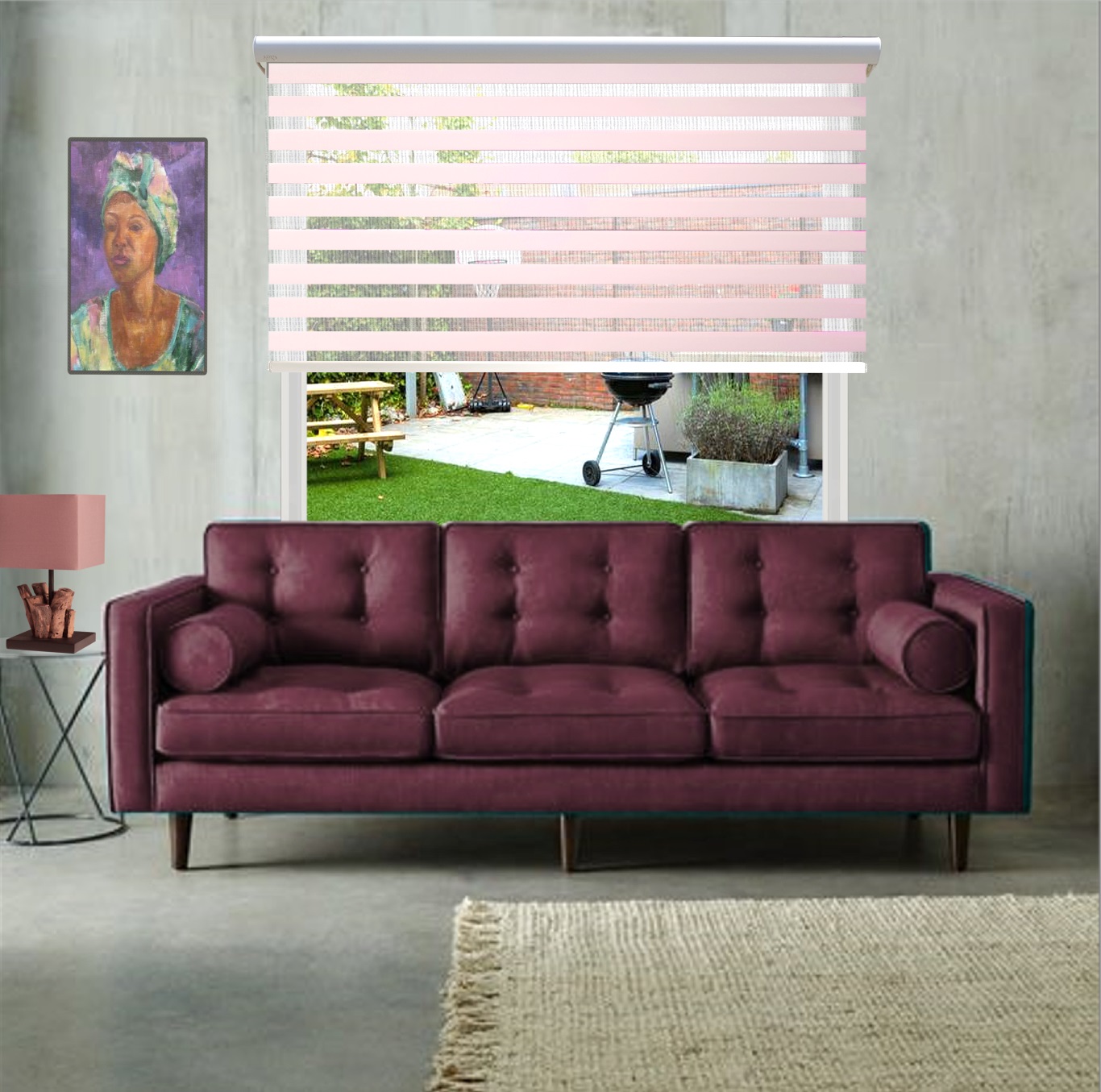 HEWO duo rolgordijn standaard rose product afbeelding