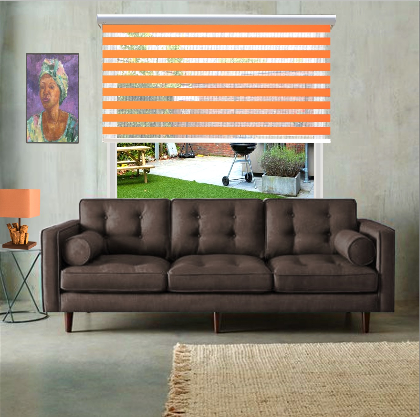 HEWO duo rolgordijn standaard oranje product afbeelding