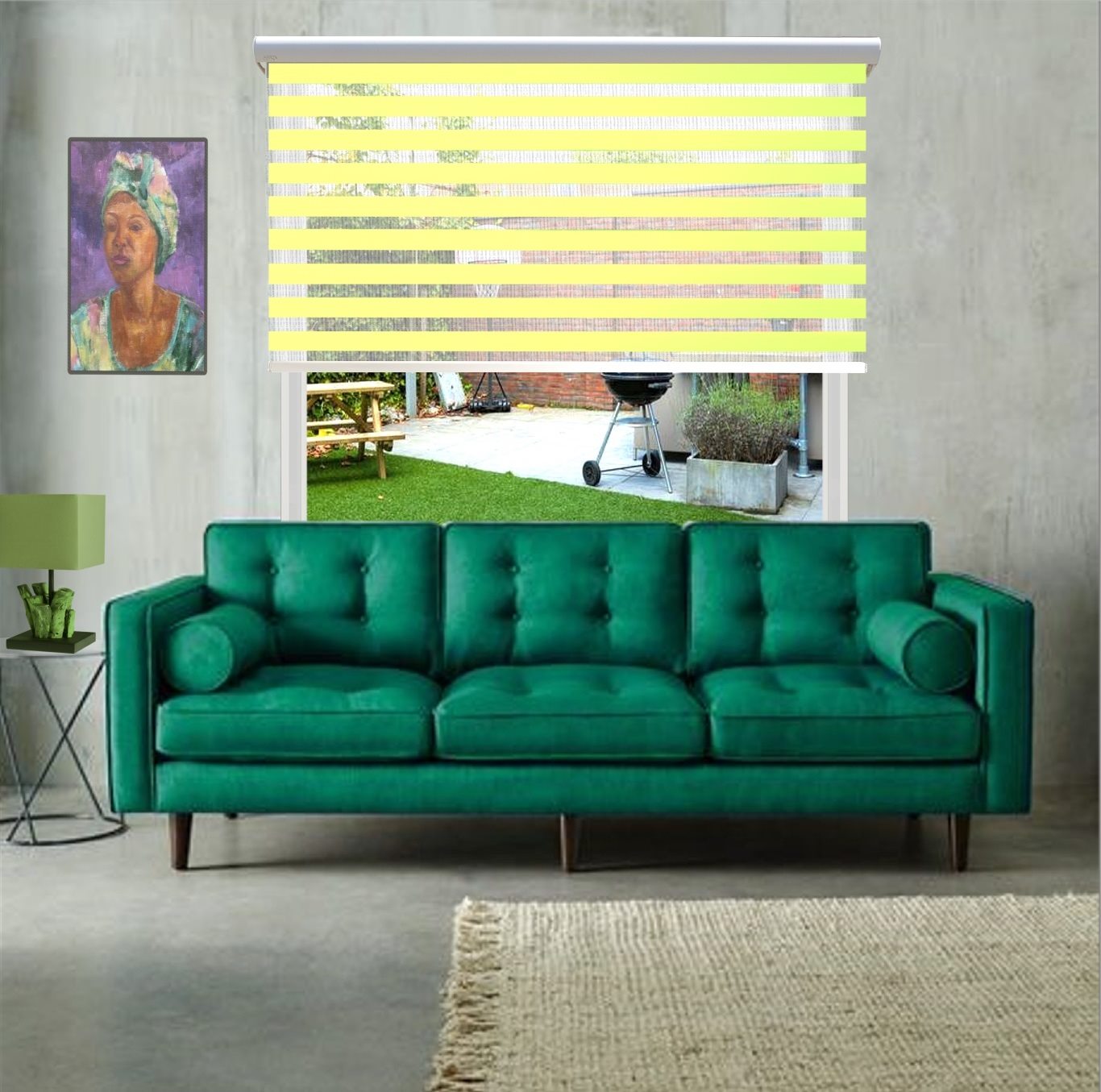 HEWO duo rolgordijn standaard lime product afbeelding
