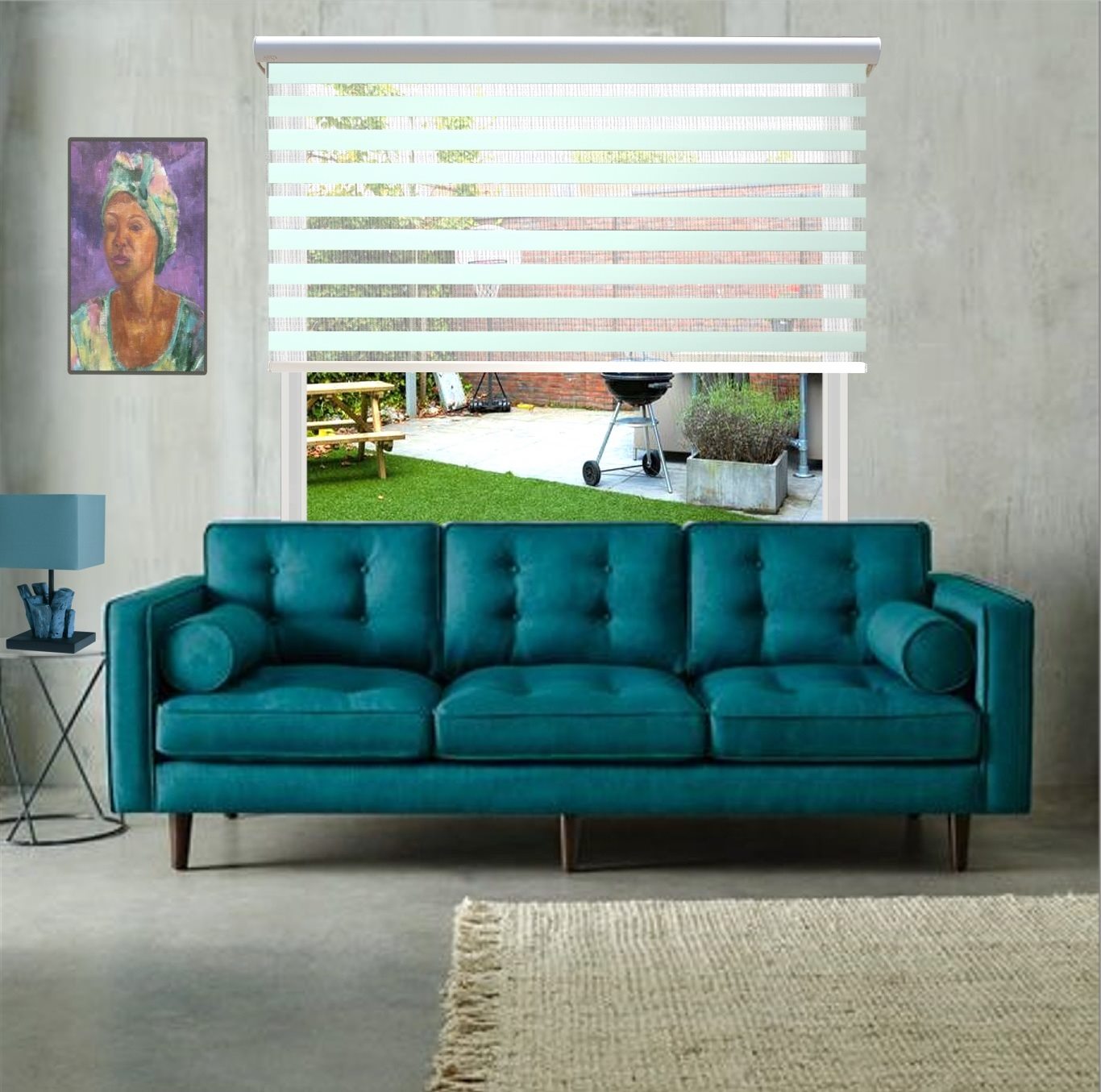 HEWO duo rolgordijn standaard licht blauw product afbeelding