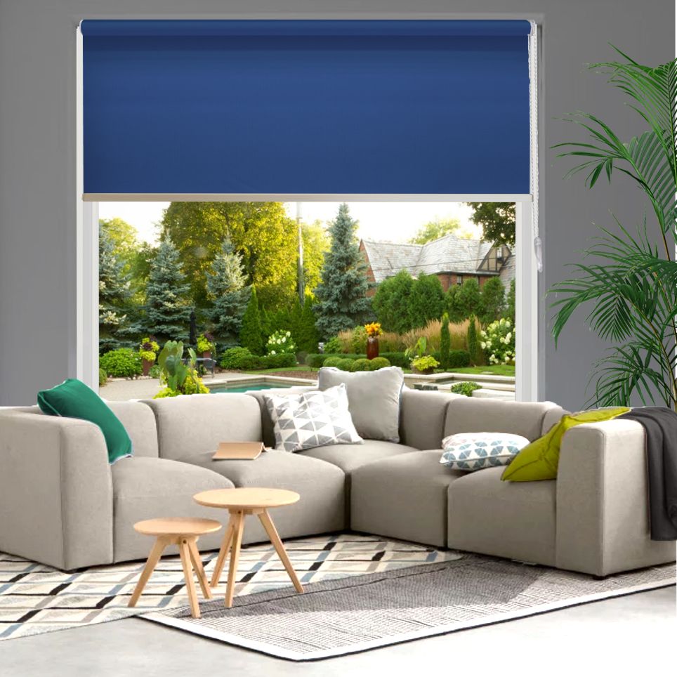 HEWO Rolgordijn standaard semitransparant blauw product afbeelding