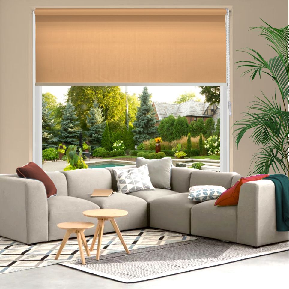 HEWO Rolgordijn velvet semitransparant caramel product afbeelding