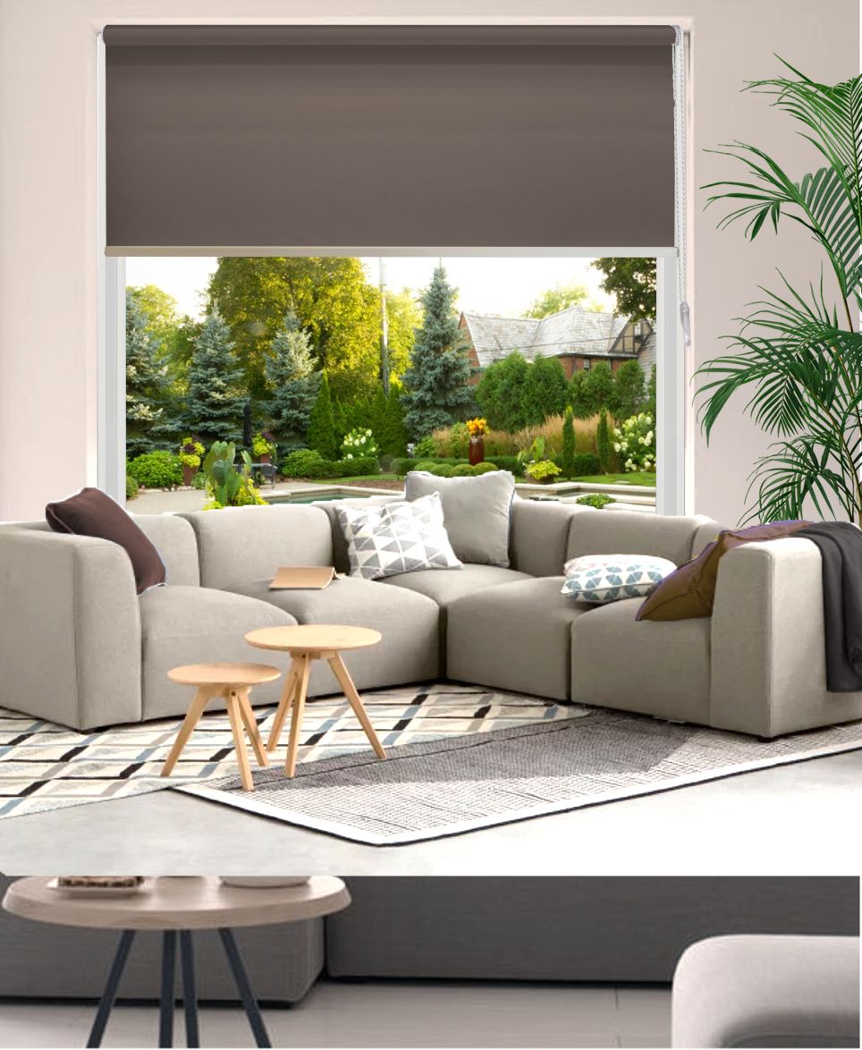 HEWO Rolgordijn velvet semitransparant dark taupe product afbeelding