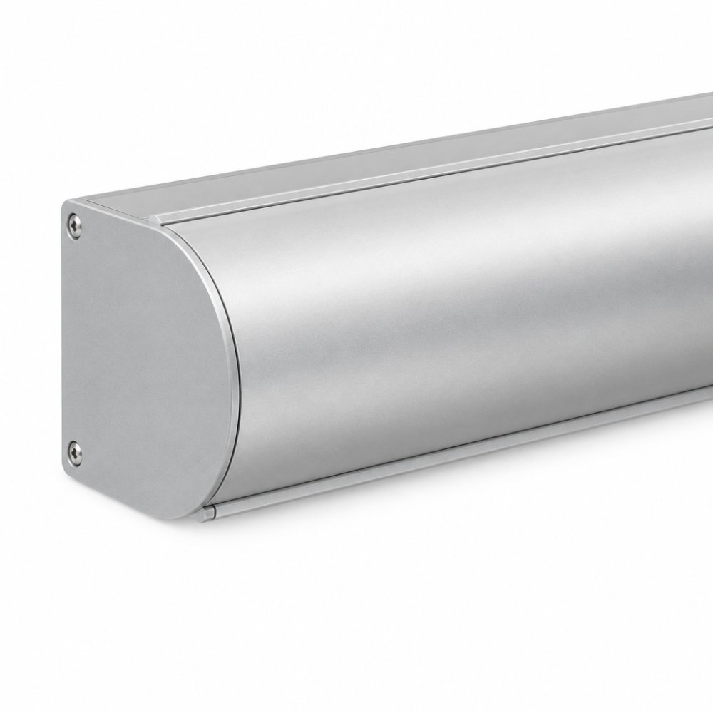 Cassette rolgordijn geanodiseerd aluminium Rond