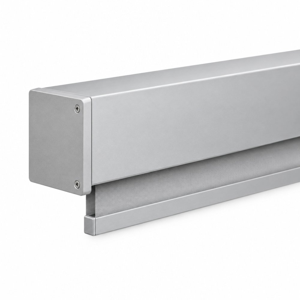 Cassette rolgordijn geanodiseerd aluminium Recht